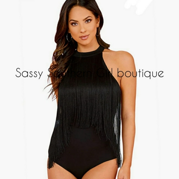 ⭐🆕Plus Boho black fringe bodysuit - Picture 6 of 10